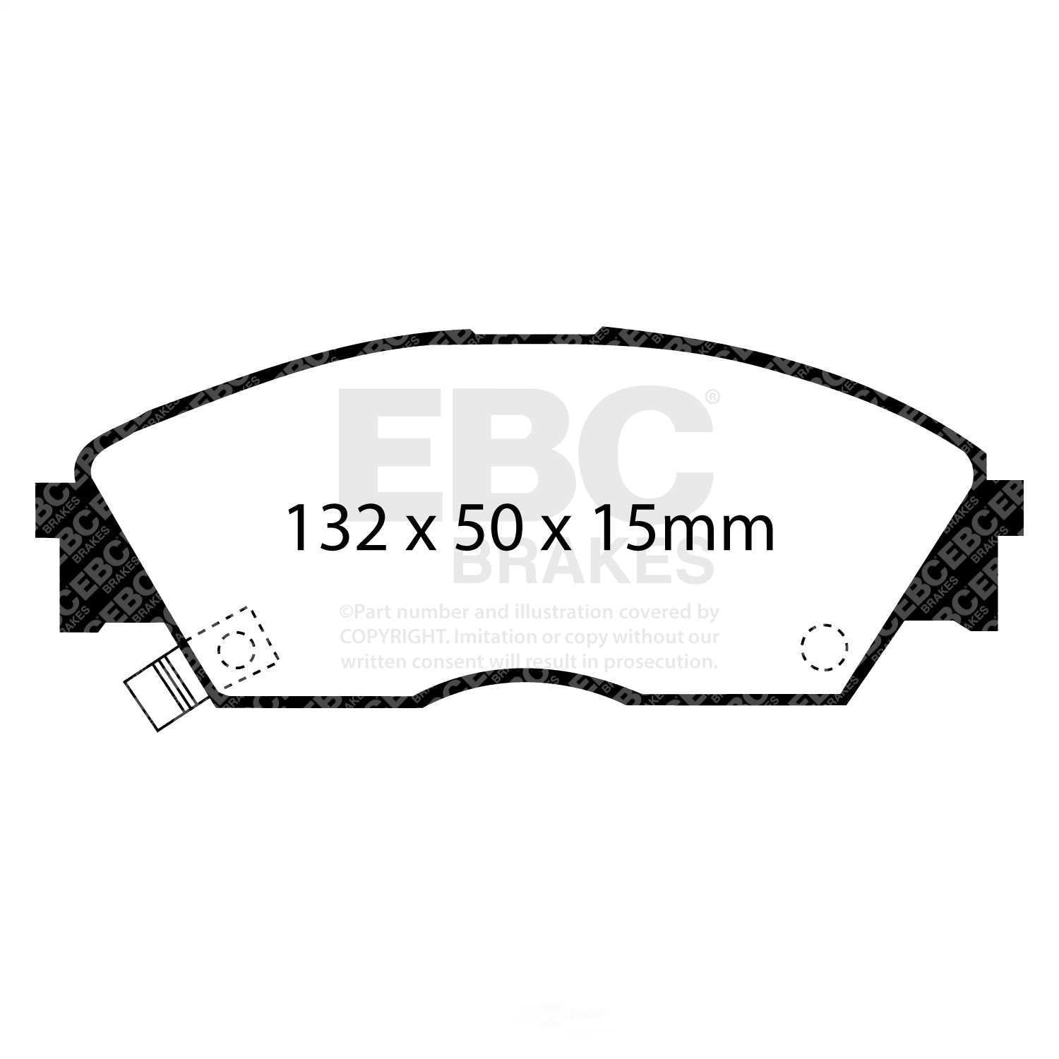 EBC Brakes Yellowstuff 4000 Series Street and Track Brake Pad Set Fits select: 1990-1992 HONDA CIVIC, 1988-1990 HONDA PRELUDE