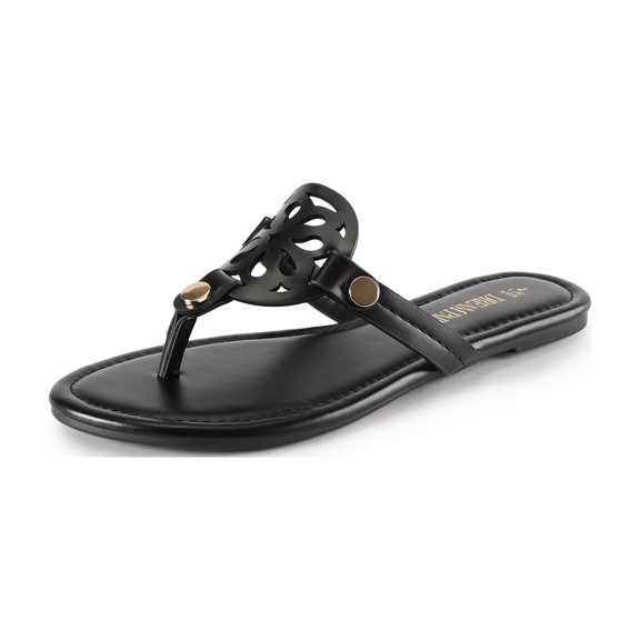 DREAM PAIRS Women's Flip Flops Comfortable Soft Cushion Slide Slip on Summer Beach Thong Flat Sandals