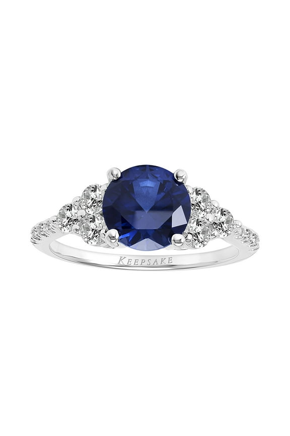 3 Carat T.G.W. Created Blue & White Sapphire and Diamond-Accent Sterling Silver "Azure Gem" Engagement Ring