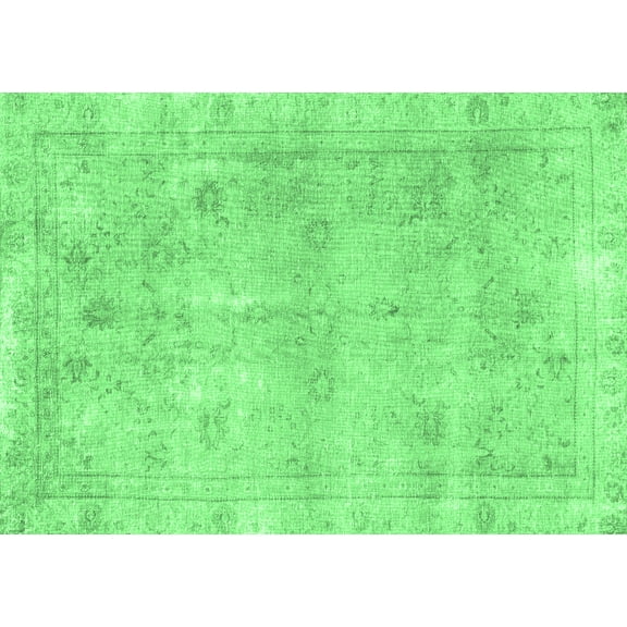 Ahgly Company Indoor Rectangle Persian Emerald Green Traditional Area Rugs, 5' x 7'