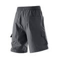thumbnail image 6 of Men's Casual Sports Shorts with Elastic Waistband Zipper Pocket, Athletic Shorts, Quick Dry, Lightweight, Stretchy, Gym Workout, Running, Hiking, Daily Wear, Summer | AESTIVO,Dark Gray 5XL, 6 of 9