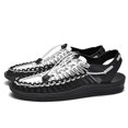 thumbnail image 1 of Sandalias unisex Pareja Sandalias de moda Sandalias transpirables huecas tejidas Sandalias de playa para mujer Sandalias para hombre Sandalias planas para exteriores-Negro Blanco-41 Computadora Computadora Computadora portátil, 1 of 1