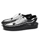 thumbnail image 1 of Sandalias unisex Pareja Sandalias de moda Sandalias transpirables huecas tejidas Sandalias de playa para mujer Sandalias para hombre Sandalias planas para exteriores-Negro Blanco-45 Computadora Computadora Computadora portátil, 1 of 1