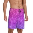 thumbnail image 2 of Gaeub Pink Purple Glitter Printed Men's Short Pajama Pants, Lightweight Lounge & Sleep Bottoms Keep You Cool - 4X-Large, 2 of 9