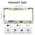 thumbnail image 3 of 2 Pieces Vintage Elegant Rustic Floral Botanical French License Plate Frame Country Floral Patchwork License Plate Frames Cover Holders Aluminum Metal 2 Round Holes for Girl Women Men Vehicles, 3 of 6