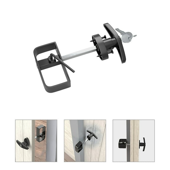 HEANUJJ Metal Barn Door Handle Lock Set with Key, Gate Lock for Wooden Doors and Gates, Simple Installation