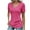 Womens Clothing Hot Pink, variant on Womens V Neck T Shirts, Short Sleeve Shirts for Women Summer Casual Vintage Solid Color Slim Fit Ribbed Tees Tops S-XL