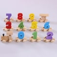 thumbnail image 4 of bxhwj Wooden Train Toy, Colorful Educational Early Learning Wooden Train, Montessori Wooden Train Toy with Number Blocks Educational Color Matching Toy for Toddlers Kids Boys Girls, 4 of 9