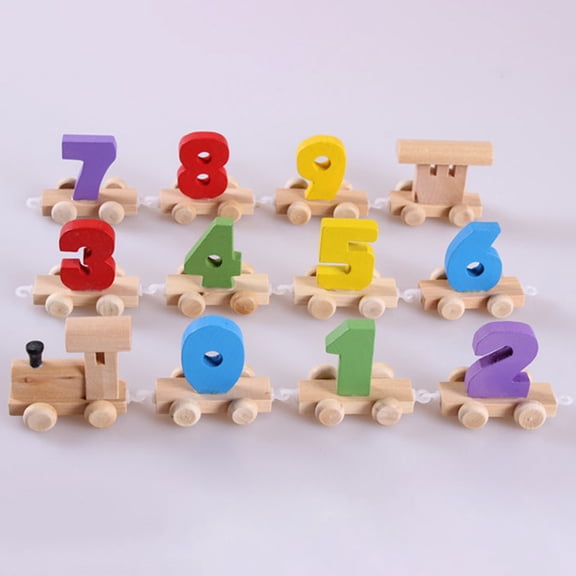 FEOLGEHLY Wooden Drag Number Train Set for Toddlers 1-2 3-4 Years Old, Counting Toy, Color Sorting Toy, Preschool Educational Activities, Learning Toy, Train Birthday Gifts for Boys Girls 3-8
