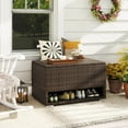 thumbnail image 3 of Auranook 48 Gallon Deck Box with Shoe Rack Waterproof Liner Lid Outdoor Storag, 3 of 9