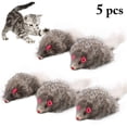 thumbnail image 1 of 5PCS Cat Mice Toys Interactive Plush Furry Cat Interactive Toy Cat Chew Toy, 1 of 6