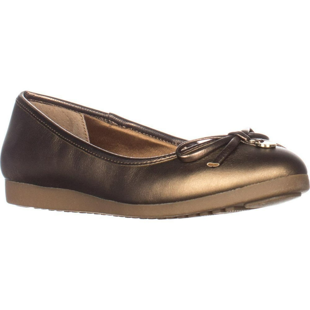 bronze ballet flats