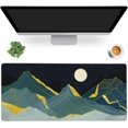 thumbnail image 6 of Golden Line Art Mountain at Night Large Mouse Pad Extended Gaming Mouse Pad Waterproof Desk Mat with Stitched Edge,Non Slip Base Keyboard Mouse pad for Home Office 35.4" X 15.7", 6 of 6