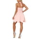 thumbnail image 3 of Vestido corto de regreso a casa sin mangas con escote en V profundo y espalda descubierta para mujeres Inspire Chic, color rosa claro S, 3 of 6