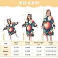 thumbnail image 4 of FORMRS Wearable Blanket Hoodie with Sleeves for Kids Cozy Flannel Sweatshirt, Blue Apple Pattern, 4 of 7