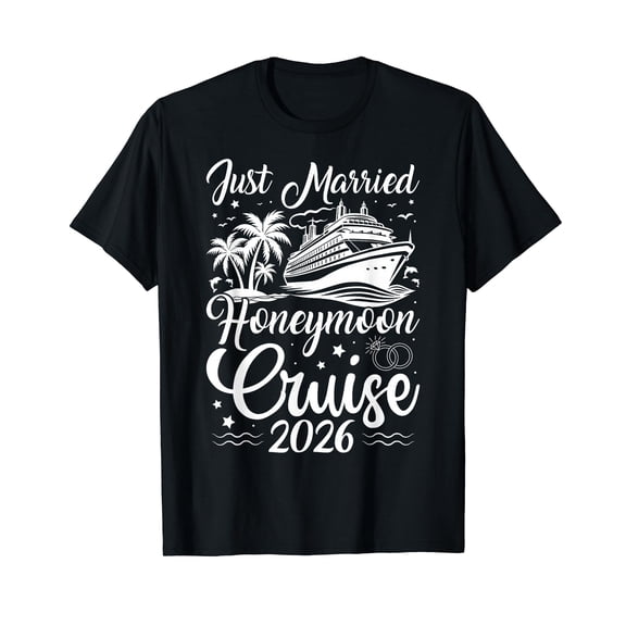 Honeymoon Cruise for Matching Couples 2026 Just Married T-Shirt