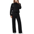 thumbnail image 2 of EASYBRA Womens Two Piece Mock Neck Matching Set Lightweight Loungewear Wide Leg Travel Outfit Fall Fashion 2026 S 2XL, 2 of 6