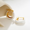 thumbnail image 4 of PULABO Women 18k Gold Plated Hoop Earrings U-shaped earring Bride Wedding Engagement Jewelry Gifts, 4 of 10