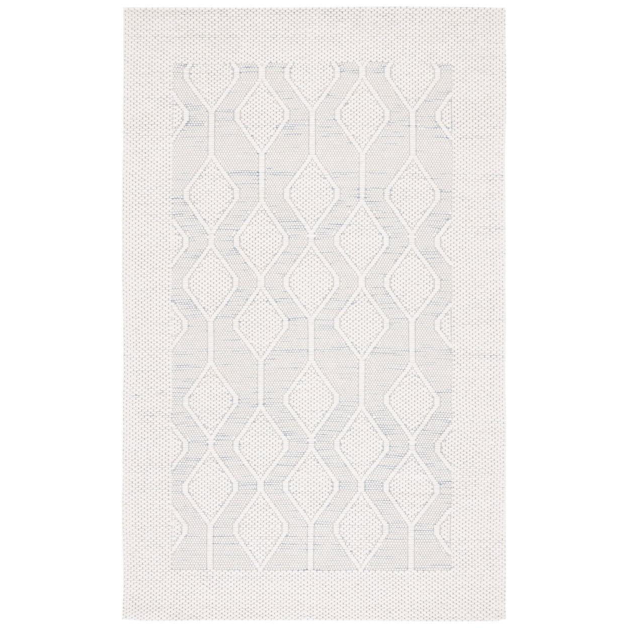 SAFAVIEH Marbella Sharalyn Bordered Area Rug, Ivory/Blue, 6' x 6' Square