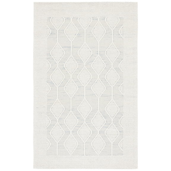 SAFAVIEH Marbella Sharalyn Bordered Area Rug, Ivory/Blue, 4' x 6'
