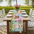 thumbnail image 4 of Table Runners 70 Inches Long Dress Scarves, Easter Farmhouse Coffee/Dining/Kitchen Table Decor, Holiday Table Runner, Spring Easter Eggs Bunny Colorful Wooden Grain 13x70 Inch, 4 of 9