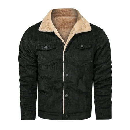 

Coat for Man Organization Xiii Coat Men s Casual Winter Corduroy Plush Jacket Warm Coat Jackets Turn-down Collar Long Sleeve Zipper Pocket Fashion Jacket Mens Ski Bibs And Coat