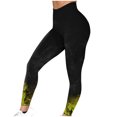 thumbnail image 3 of DDAPJ pyju Plus Size Leggings for Women High Waist Tummy Control Yoga Pants Novelty 3D Flame Print Casual Tights Buttery Soft Milk Silk Legging Yellow L, 3 of 6