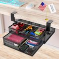 thumbnail image 1 of Under Desk Drawer Organizer No Drill Metal Under Desk Storage Drawer Container 2 Slide Out Cabinet Drawer Suitable for Home And Office (Medium), 1 of 5