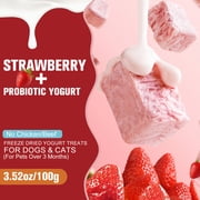 Freeze Dried Yogurt Dog Cats Treats with Strawberry Blueberry Cranberry Mixed Flavours 100g, High Protein Yogurt Snacks for Cats Dogs Training
