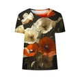 thumbnail image 2 of Camisas de Manga Larga para las Mujeres Suelto Ajuste Impreso Verano Sexy Cuello Redondo Superior, Poliéster Regular, 2 of 5