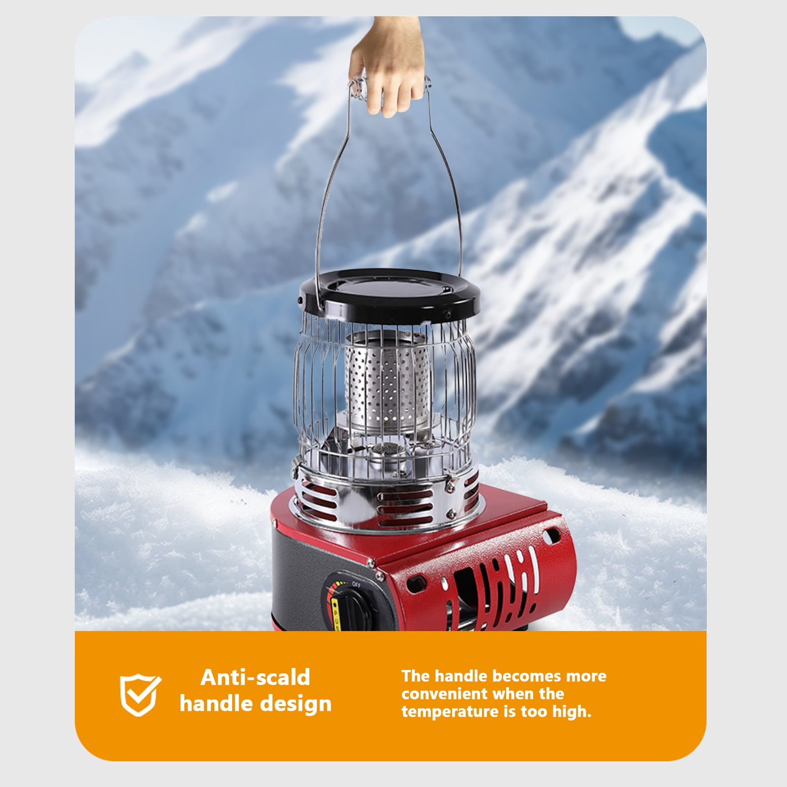 Arcticwind Outdoor Camping Heater for Tents,Portable picnic heater,Tent Heater Stove for Camping,Outdoor Camping,Ice Fishing Heater,Cooking Dual-Use, Multifunctional Windproof Gas Stove,Beige