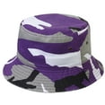 thumbnail image 5 of Bucket Hat for Men Women Unisex 100% Cotton Packable Foldable Summer Travel Beach Outdoor Fishing Hat - SM Purple Camouflage, 5 of 6