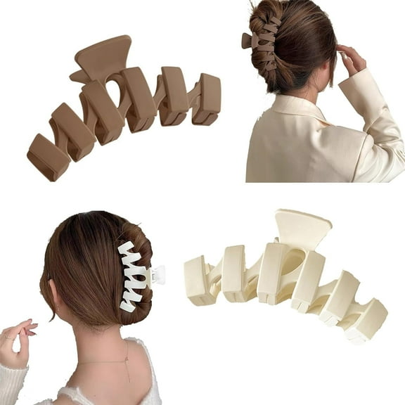 2 Pieces Matte Hair Clips for Girls Non-Slip, Vintage Claw Clips, Strong Hold Hair Jaw Clips, for Thick Hair Women Girls Thin Curly Straight Long