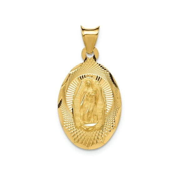 Finest Gold 14K Yellow Gold Our Lady of Guadalupe Pendant