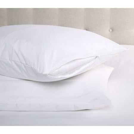 2 Pack Waterproof Hypoallergenic Bedbug Zipper Pillow Protector