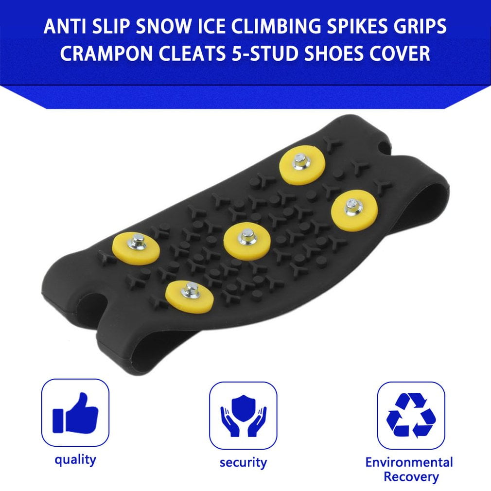 Estone New Snow Ice Climbing Anti Slip Spikes Grips Crampon Cleats 10-Stud Shoes Cover L