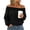 Black, variant on Off the Shoulder Sweatshirts for Women Loose Fit Casual Fall Long Sleeve Basic Solid Color Pullover Tops Trendy Oversized Banded Bottom Shirts