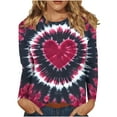 thumbnail image 6 of Gamivast Dressy Tops for Women Womens Valentines Day Tops Plus Size Holiday Heart Long Sleeve Crew Neck Casual Blouses Loose Travel Drop Shoulder Tunic Shirts Spring Festival Outfits, 6 of 7