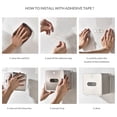 thumbnail image 6 of simpletome Toilet Paper Holder Wall Mount with Shelf Waterproof Adhesive or Drilling Install (White, ABS Plastic), 6 of 9