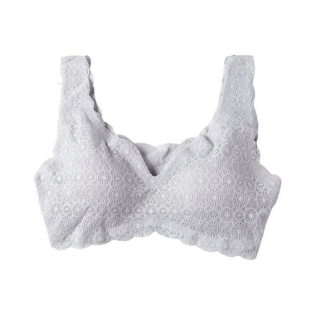 

adviicd Tshirt Bras for Women Women s Plus Size Wonderwire Lace Front-Closure Underwire Grey Medium
