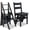 Black, variant on 4 Tier Folding Step Ladder, 3-in-1 Wooden Folding Ladder Chair, Portable Multi-Function Step Stool, 198 lbs Capacity Indoor and Outdoor Display Rack Flower Rack,for Library,Home,Kitchen