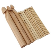 Tebru Crochet Hooks Large Ergonomic Handle Bamboo Crochet 15mm/20mm/25mm Extra Thick Needles For Arthritic Hands