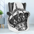 thumbnail image 4 of Queen Soft Flannel Fleece Throw Blanket, Antique Royal Crown Kingdom Emperor Ruler Czar Monarchy Authority, Cozy Plush for Indoor and Outdoor Use, 70" x 90", Black and White, by Ambesonne, 4 of 5