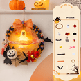 thumbnail image 6 of Halloween Wreath with Light,10 Inch DIY Pumpkin Door Hanging Halloween Decor for Porch,Party,Home - Great Halloween Decorations & Halloween Lights,A/B/C(C), 6 of 7