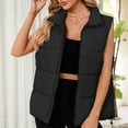 thumbnail image 5 of Puffer Vest for Female'S Outerwear Vests Puffy Oversized Quilted Vest Tops Jackets Coat with Pockets Black M, 5 of 8