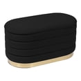 thumbnail image 1 of TOV Furniture Lillian Banc de Rangement Transitionnel en Velours de 16,5 Po H, Noir, 1 of 9