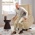 thumbnail image 5 of Power Lift Recliner Chair - Adjustable Back and Legs, Massage and Heat for Elderly, Wide 21.2" Seat Width Recliner Chairs with Pockets for Living Room, Beige, 5 of 8
