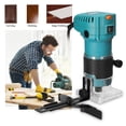 thumbnail image 2 of Generic Adjustable Speed Electric Wood Trimmer for DIY Crafting, Cabinet Making, and Precision Woodworking with Transparent Base, 800W Power, 30000 RPM, 110V US Plug, Blue & Black Design, 2 of 6