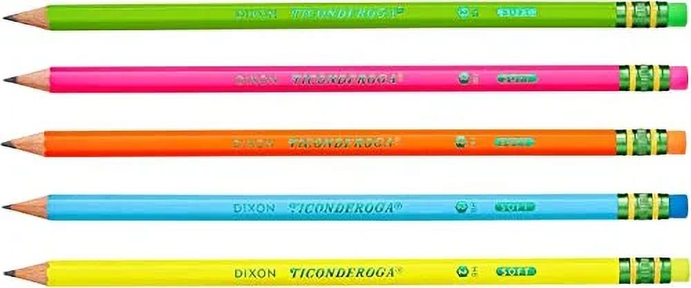 Dixon Ticonderoga No.2 Pencils, Assorted Neon, 10-Pack (2-Pack)