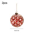 thumbnail image 3 of YIMWNYI 2Pcs Hand Painted Glass Christmas Decorations, Christmas Tree Pendant, Window Ornaments, Exquisite Holiday Decor, Unique Handmade Glass Balls, Elegant Festive Accessories, 3 of 6
